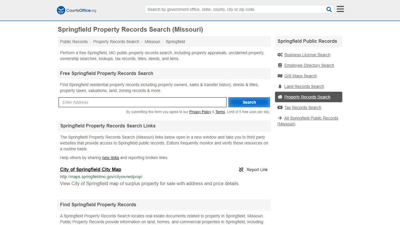 Springfield Property Records Search (Missouri) - County Office